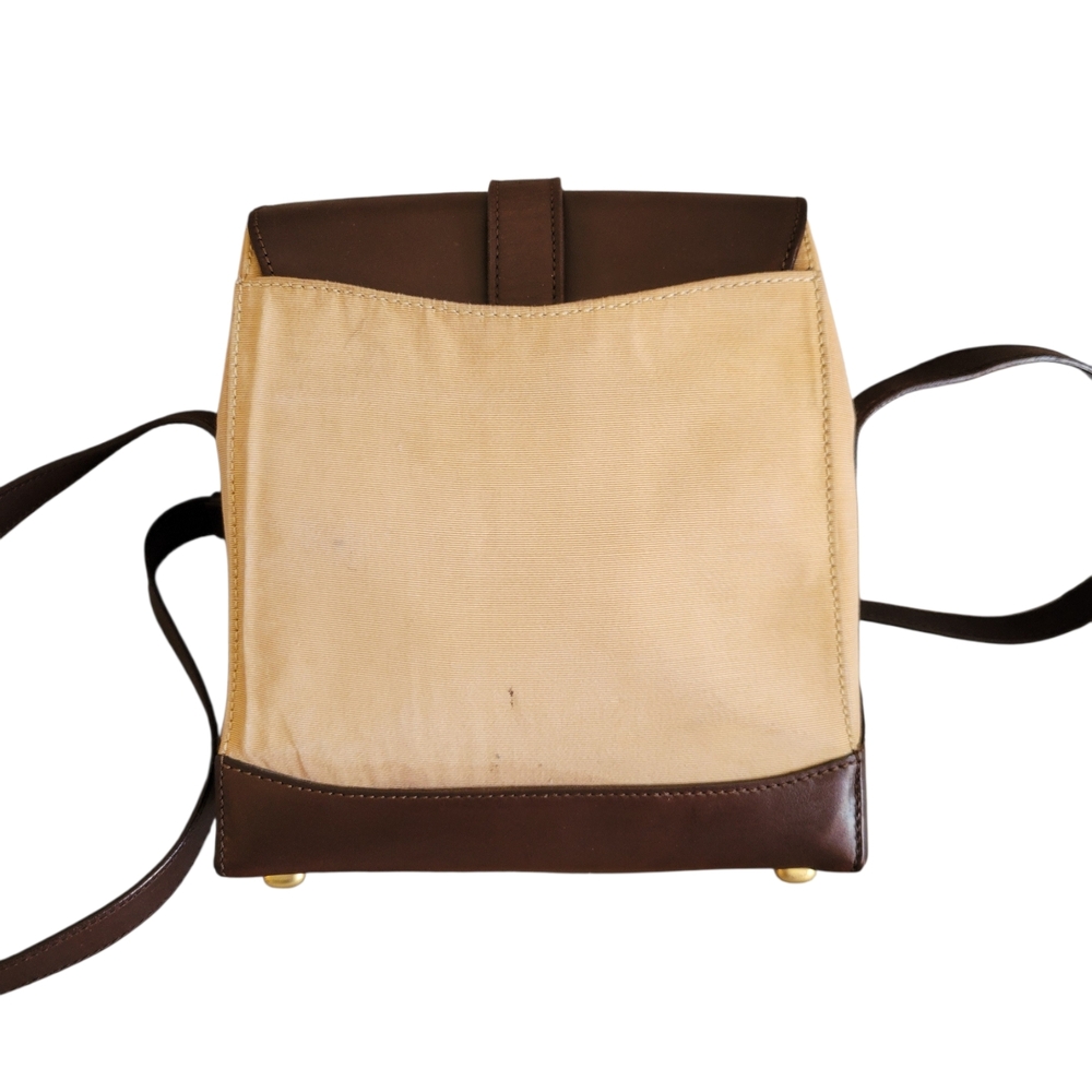 Celine Canvaa Leather Brown Cream Crossbody Bag - Picture 15 of 16